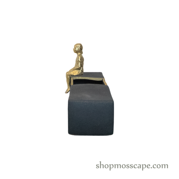 Gold Statue Rectangular Ceramic Flower