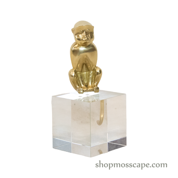 Gold Monkey on Crystal Base