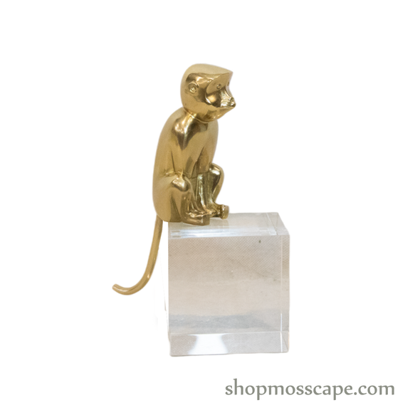 Gold Monkey on Crystal Base