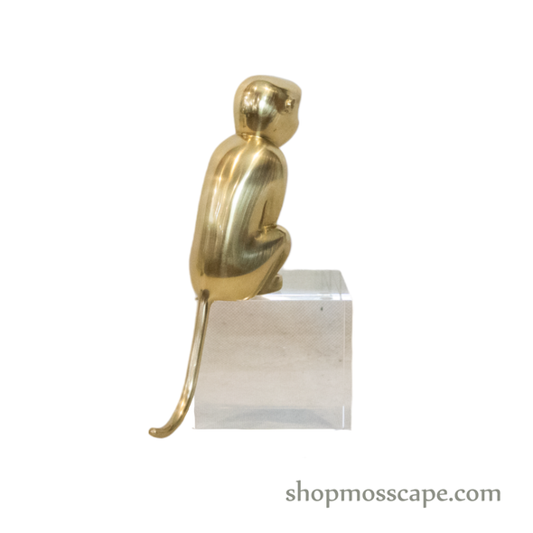 Gold Monkey on Crystal Base