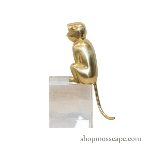 Gold Monkey on Crystal Base