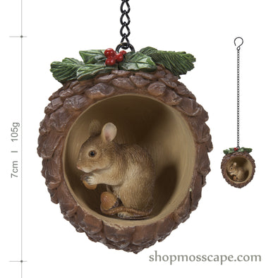Christmas Hanging-Pinecone Dormouse
