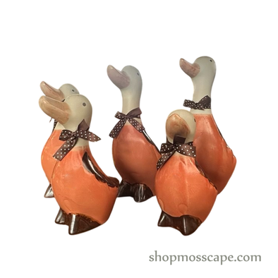 Elegant Ceramic Duck Family (Orange & brown)