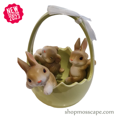 Trio Rabbits in Egg Bowl (Set of 3)
