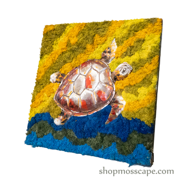 Turtle on Sea | Framed Moss Art (055)