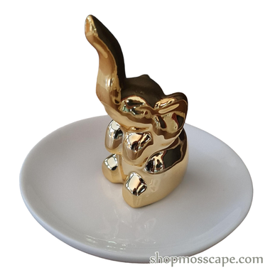 Elephent Ceramic Ring Holder Jewelry Dish