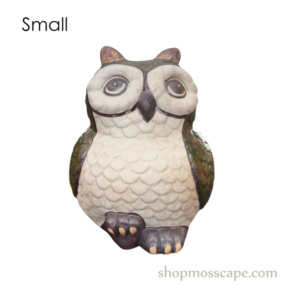 Handcrafted Ceramic Owl Statue (sizes & colours)