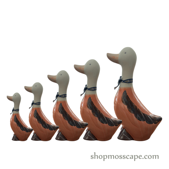 Elegant Ceramic Duck Family (Orange & Blue)