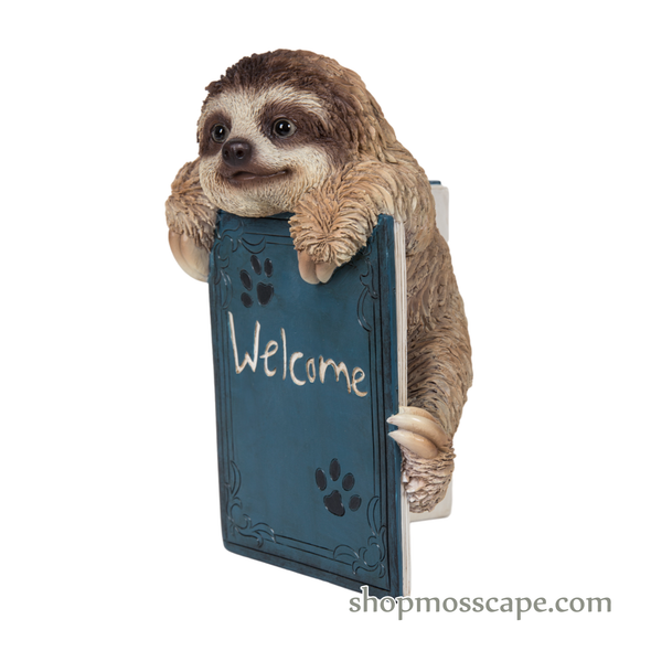 Standing book welcome card with Sloth