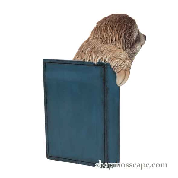 Standing book welcome card with Sloth