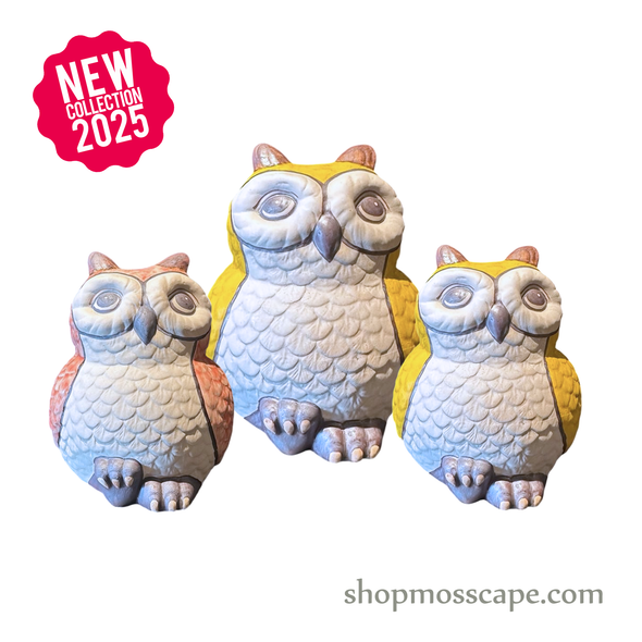 Handcrafted Ceramic Owl Statue (sizes & colours)