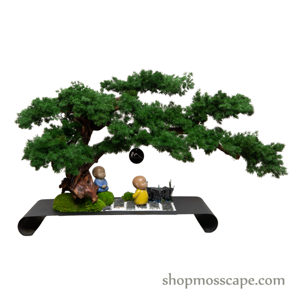 Two Wise Monks Mediating | Bonsai-scape (4-048 w/ MF)