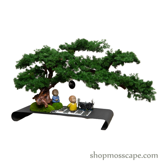Two Wise Monks Mediating | Bonsai-scape (4-048 w/ MF)