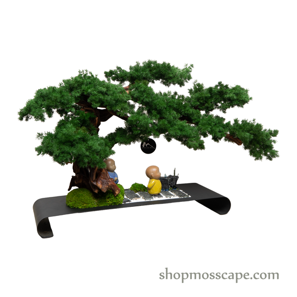 Two Wise Monks Mediating | Bonsai-scape (4-048 w/ MF)