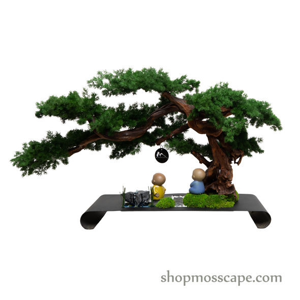 Two Wise Monks Mediating | Bonsai-scape (4-048 w/ MF)