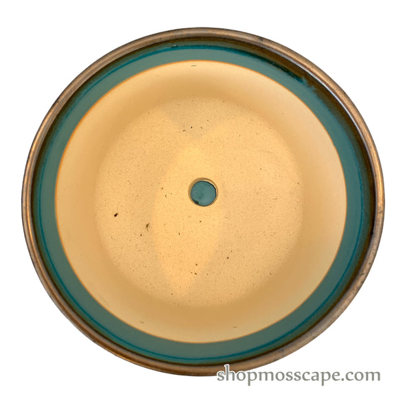 Teal Cylindrical Ceramic Pot