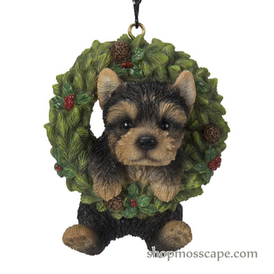 Hanging Round Holly Wreath with Yorkshire