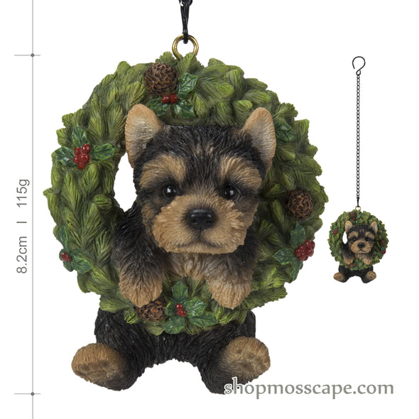 Hanging Round Holly Wreath with Yorkshire
