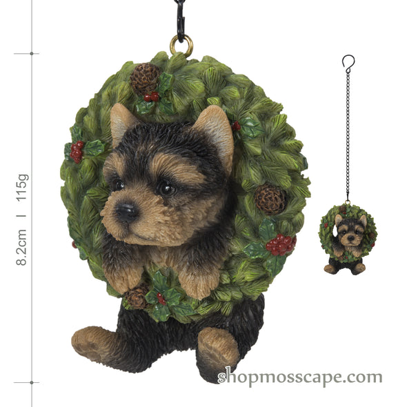 Hanging Round Holly Wreath with Yorkshire