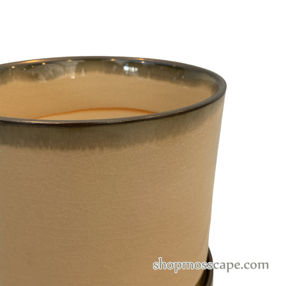 Beige Cylindrical Ceramic Pot