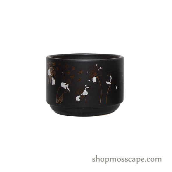 Round Floral Ceramic Pot