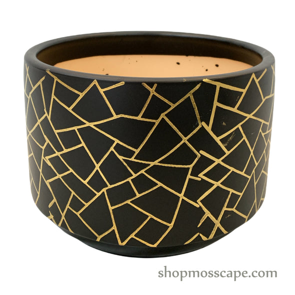 Gold Geometric Ceramic Pot (3 colours)