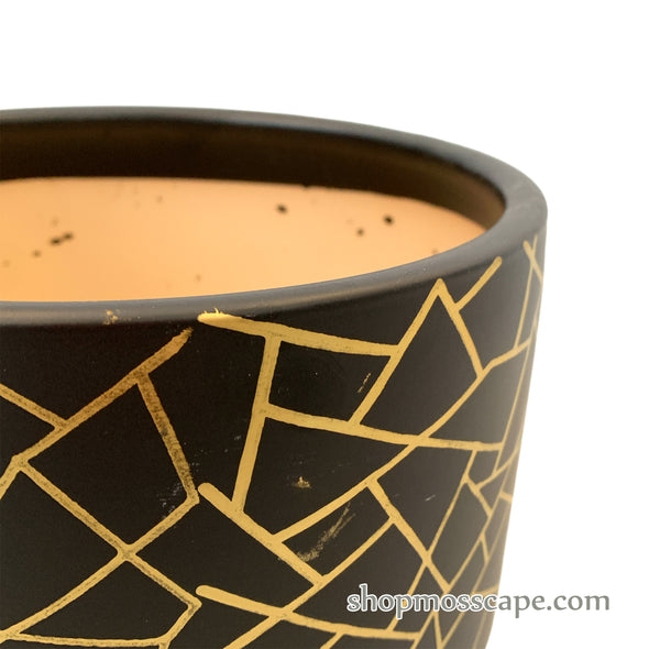 Gold Geometric Ceramic Pot (3 colours)
