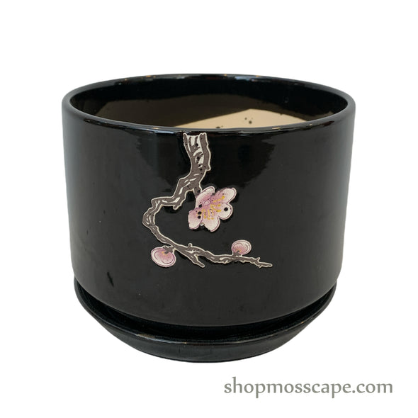 Plum Blossom Ceramic Pot (2 colours)
