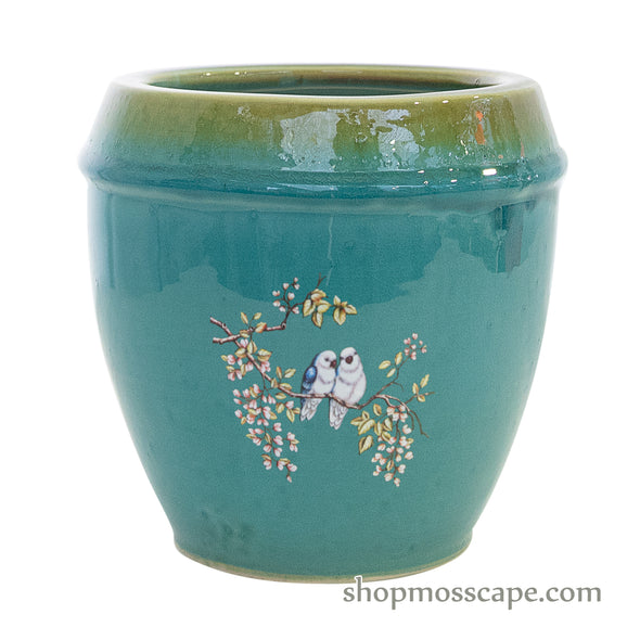 Couple Bird Ceramic Pot (2 colours)