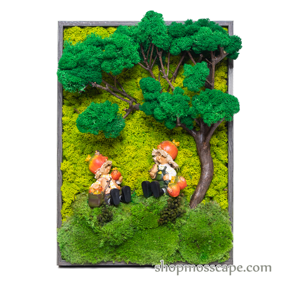 Happy Friends | Framed Moss Art (033)