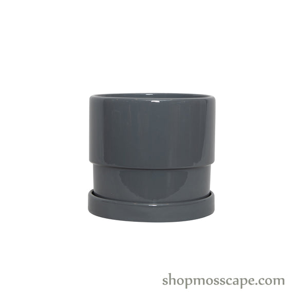 Glossy Cylindrical Ceramic Pot (2 colours)