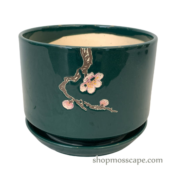 Plum Blossom Ceramic Pot (2 colours)