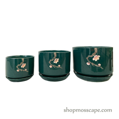 Plum Blossom Ceramic Pot (2 colours)