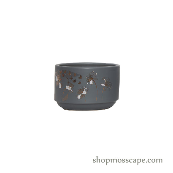 Round Floral Ceramic Pot
