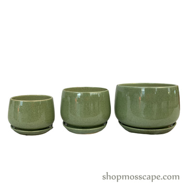 Kelly Round Ceramic Pot (Light Green)