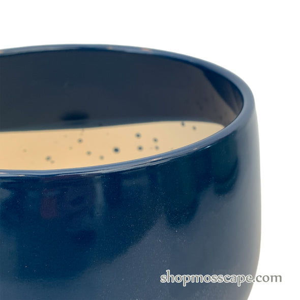 Kelly Round Ceramic Pot (Dark Blue)