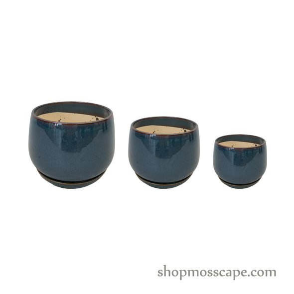 Kelly Ceramic Pot (Prussian Blue)