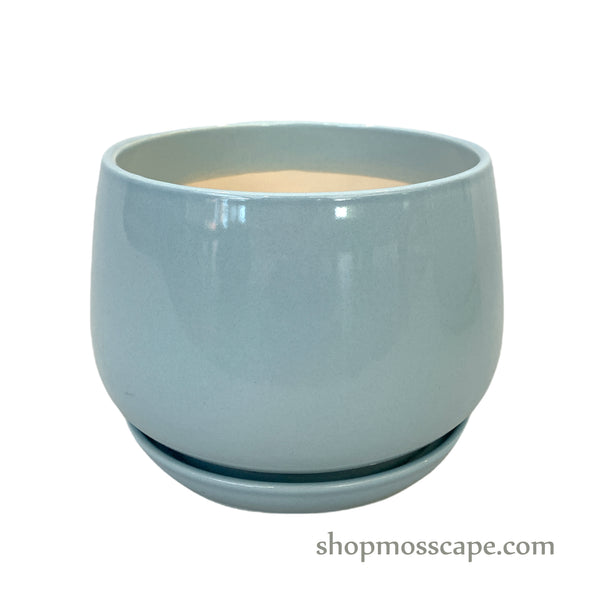 Kelly Round Ceramic Pot (Light blue)