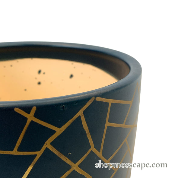 Gold Geometric Ceramic Pot (3 colours)