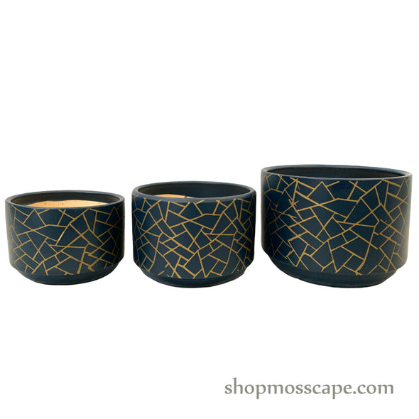 Gold Geometric Ceramic Pot (3 colours)
