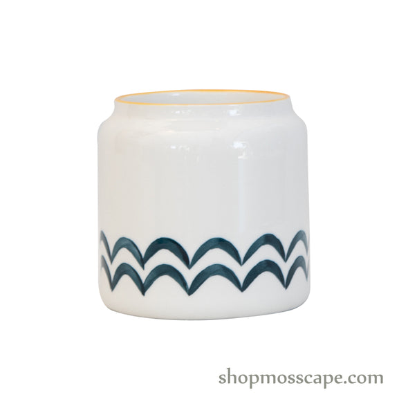 Round Artistic Pattern Ceramic Pot