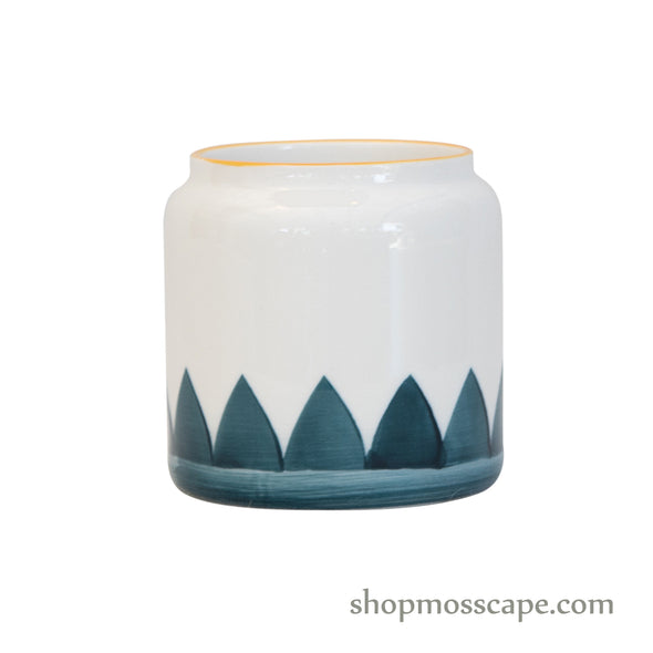 Round Artistic Pattern Ceramic Pot