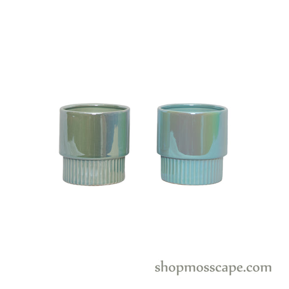 Shiny Cylindrical Ceramic Pot (Medium)