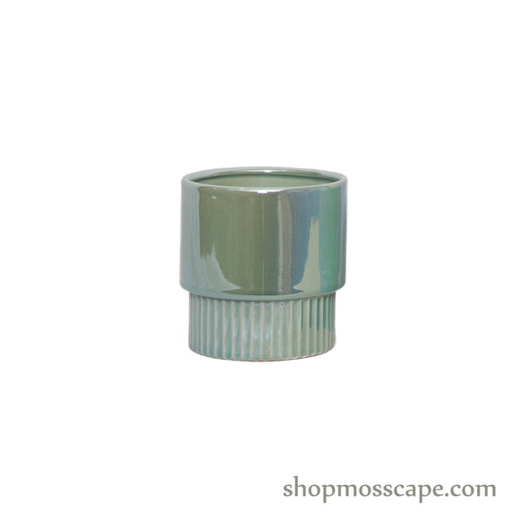 Shiny Cylindrical Ceramic Pot (Medium)
