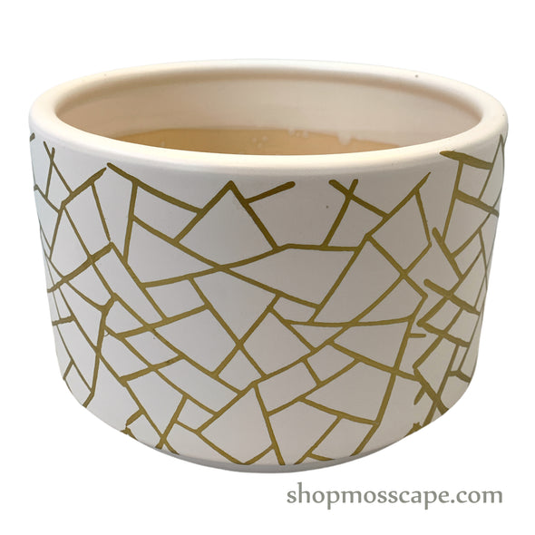 Gold Geometric Ceramic Pot (3 colours)