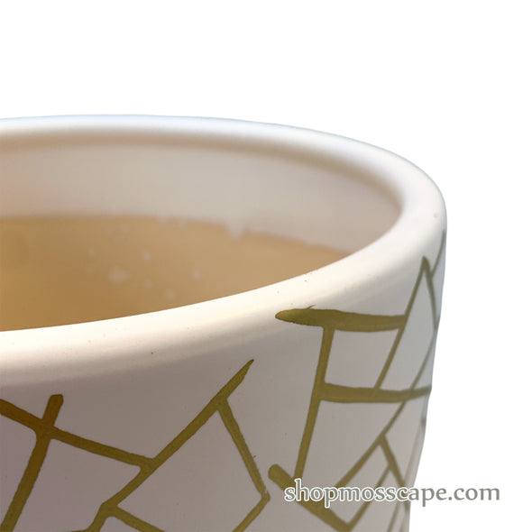 Gold Geometric Ceramic Pot (3 colours)